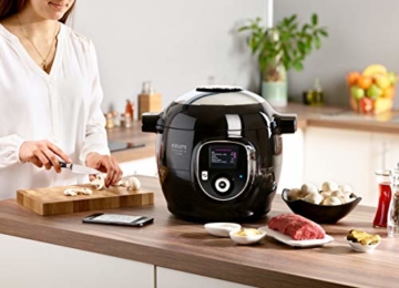 Krups CZ7158 Cook4Me+ Connect Multikocher (1600 Watt, für schnelle und frische Gerichte, 4 l Nutzvolumen, 150 vorprogrammierte Rezepte, inkl. Rezeptbuch) schwarz/Grau - 2