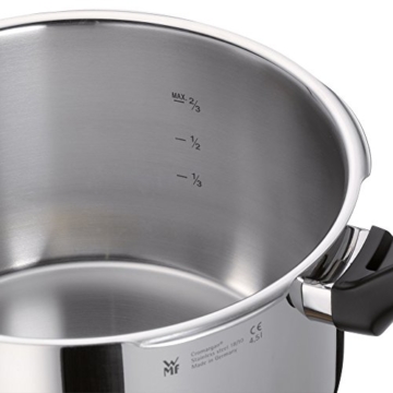 WMF Perfect Plus Schnellkochtopf 3,0l, Cromargan Edelstahl poliert, 2 Kochstufen Einhand-Kochstufenregler, induktionsgeeignet, spülmaschinengeeignet, Ø 22 cm - 4