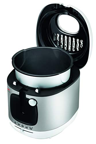 Moulinex AM4800 Mega 2kg Fritteuse | Fritteuse mit Öl | Anti-Geruchs-Filter | regelbare Temperatur | leichte Reinigung | knusprige Pommes | 1.800 Watt | für bis zu 8 Personen | Weiß/Silber - 4