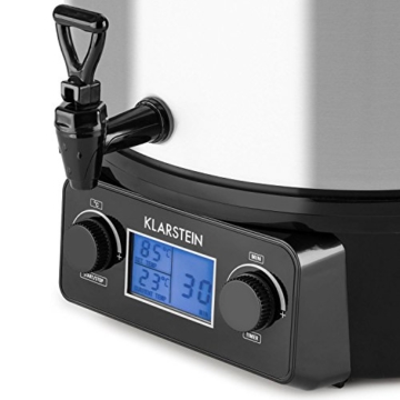 Klarstein Biggie Digital • Einkochvollautomat • Einkochtopf • elektrisch • 27 Liter • 2000 Watt • Timer • Abschaltautomatik • Display mit Zeit- und Temperatur-Anzeige • Ablaufhahn • Edelstahl • silber - 4