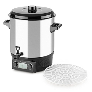 Klarstein Biggie Digital • Einkochvollautomat • Einkochtopf • elektrisch • 27 Liter • 2000 Watt • Timer • Abschaltautomatik • Display mit Zeit- und Temperatur-Anzeige • Ablaufhahn • Edelstahl • silber - 5