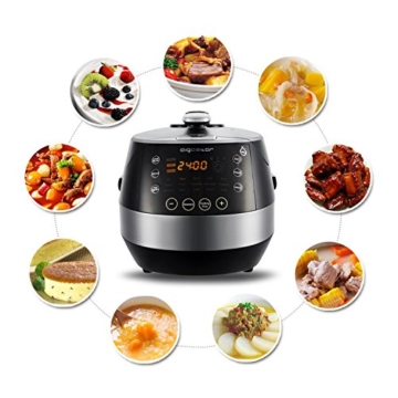 Aigostar Happy Chef 30IWY_ 7 in 1 Programmierbarer Elektrische Schnellkochtopf, Multikocher, Reiskocher und Dampfgarer Kochtopf, 24 Stunden Timer Multifunktion 5L, 900W.EINWEGVERPACKUNG. - 4