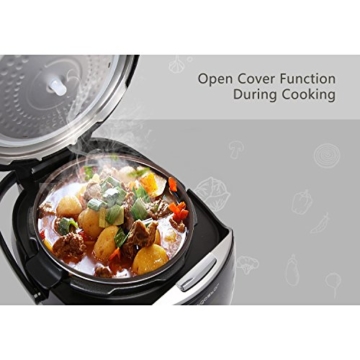 Aigostar Happy Chef 30IWY_ 7 in 1 Programmierbarer Elektrische Schnellkochtopf, Multikocher, Reiskocher und Dampfgarer Kochtopf, 24 Stunden Timer Multifunktion 5L, 900W.EINWEGVERPACKUNG. - 5