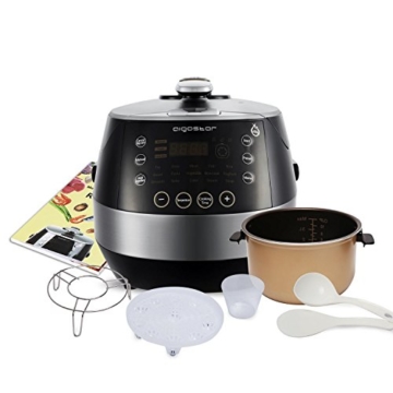 Aigostar Happy Chef 30IWY_ 7 in 1 Programmierbarer Elektrische Schnellkochtopf, Multikocher, Reiskocher und Dampfgarer Kochtopf, 24 Stunden Timer Multifunktion 5L, 900W.EINWEGVERPACKUNG. - 7