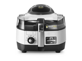 DeLonghi MultiFry Extra Chef FH1394/2 Heißluftfritteuse/Multicooker (1,7 kg Fassungsvermögen, 1.400W / 1.000W, 8 Portionen, SHS-Double-Pro, Rezepte-App) grau/weiß - 1