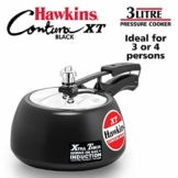 Hawkins CXT30 Contura Hard Anodized Induction Compatible Extra Thick Base Pressure Cooker, Black, 3L, 3 L - 1