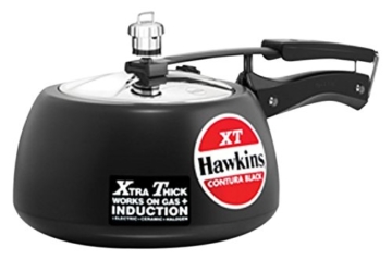 Hawkins CXT50 Contura Hard Anodized Induction Compatible Extra Thick Base Pressure Cooker, Black, 5L, 5 L - 1