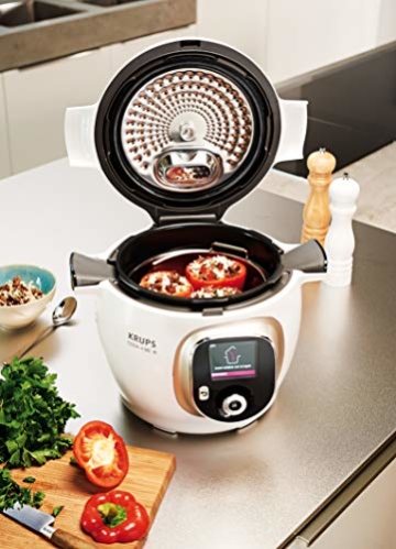 Krups Cook4Me+ CZ7101 Multikocher (Garen unter Druck für schnelle und frische Gerichte, 6 Liter Fassungsvermögen, 1.600 Watt, inkl. Rezeptbuch) weiß/grau - 3