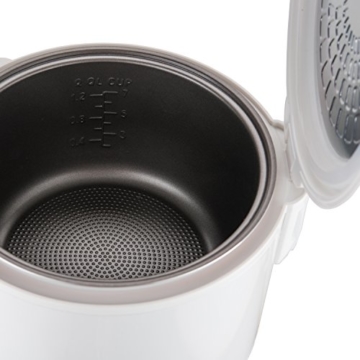 Reishunger Reiskocher (1,2l / 500W / 220V) Warmhaltefunktion, hochwertiger Innentopf, Löffel und Messbecher – Reis für bis zu 6 Personen - 4