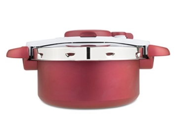 Tefal Clipso minut Duo Schnellkochtopf 5 L Aluminium mit 5 Sicherungssysteme und einfacher Verschluss mit einer Hand, grau und rot - 2