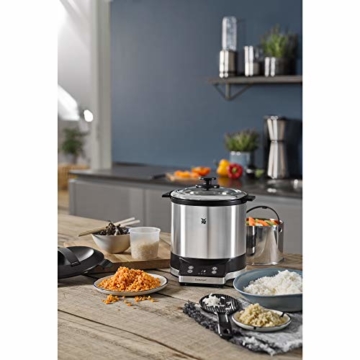 WMF KÜCHENminis Reiskocher mit Lunch-to-go-Box , Damfgarer, platzsparend, Extra To-Go-Deckel macht den Innentopf (1,0l) ohne Umfüllen zur festverschlossenen Lunchbox zum Mitnehmen, 220 W - 16