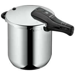 WMF Perfect Schnellkochtopf 8,5l, Cromargan Edelstahl poliert, 2 Kochstufen Einhand-Kochstufenregler, induktionsgeeignet, spülmaschinengeeignet, Ø 22 cm - 1