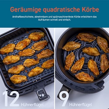 COSORI Heißluftfritteuse 5,5L XXL Friteuse Heissluft Fritteusen Air Fryer mit Digitalem LED-Touchscreen, 11 Programmen, Vorheizen&Warmhalten, Shake-Modus, 100 Rezepte auf Deutsch, ohne Öl, 1700W - 6